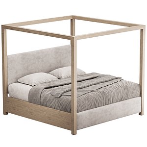 Palma Upholstered Canopy King Bed 3D model