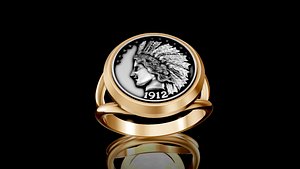 3D model coin  luxury jewelry  ring