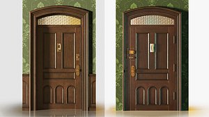 3D Entrance Door 1900s - Animated model