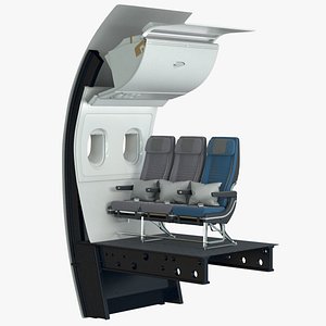 3D economy airplane seat wall