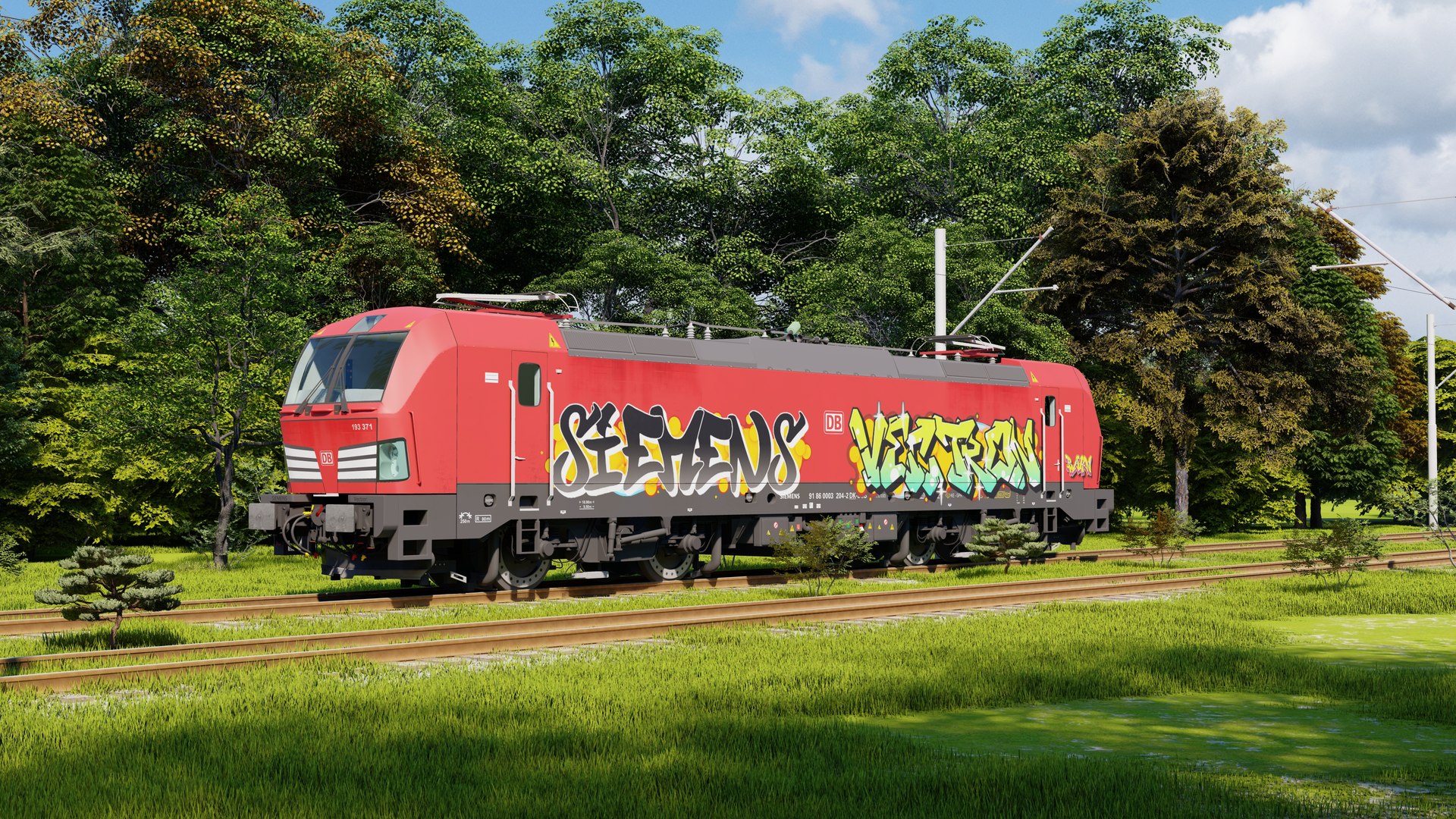 Siemens Vectron DB With Graffiti 3D - TurboSquid 2150269