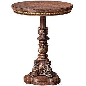 Wooden Rustic Side Gilded Classic Coffee Table 3D model model
