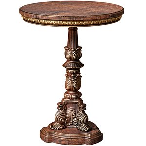 Wooden Rustic Side Gilded Classic Coffee Table 3D model