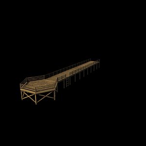 seaside pier 3D model 3D