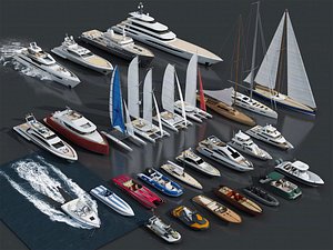 3D Yachts And Sailboats Collection PBR