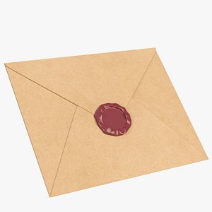 Closed envelope with sealing wax