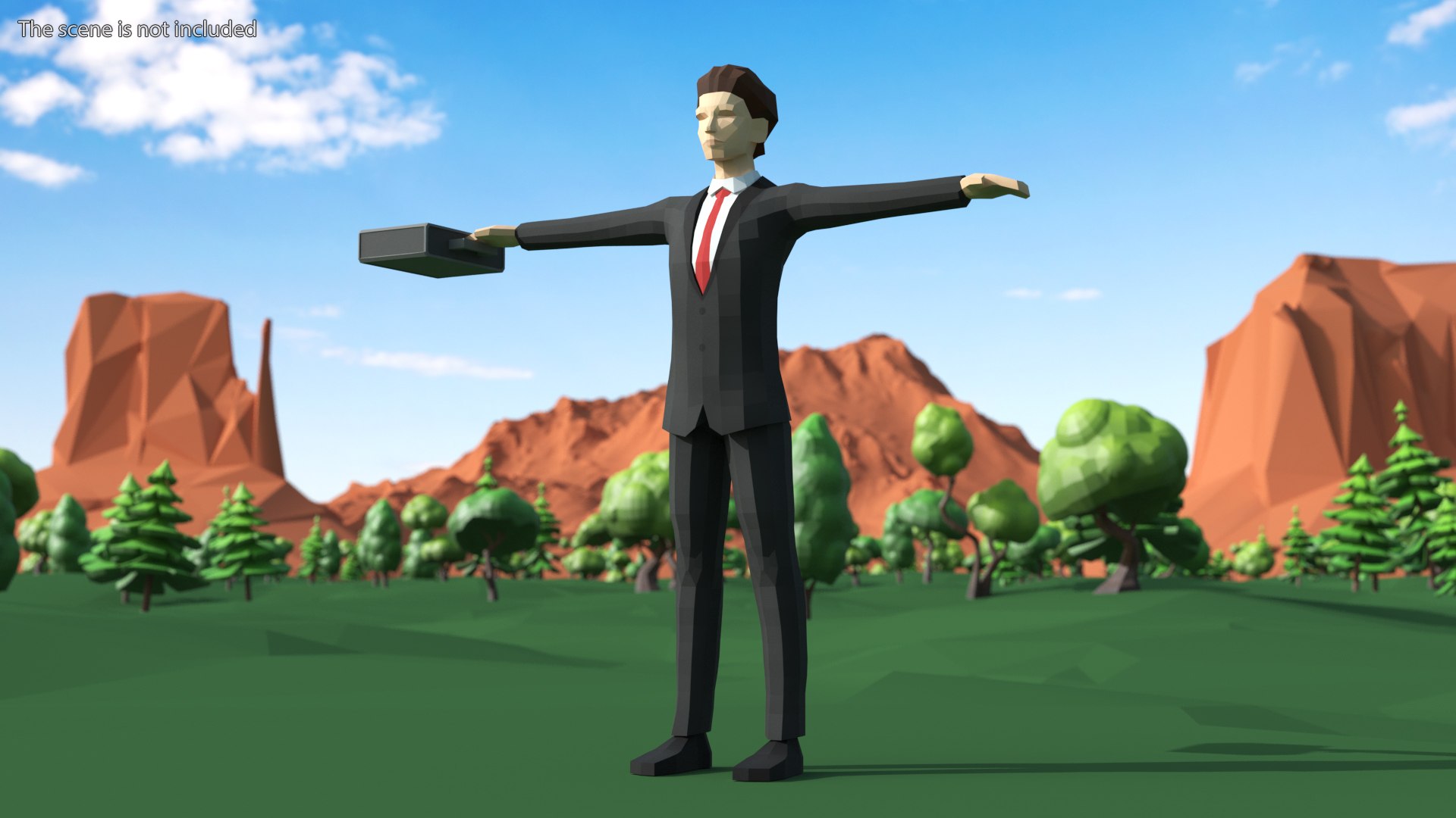 Businessman Low Poly Rigged for Maya 3D model preview