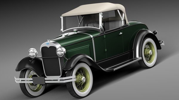 3d model classic antique roadster 1929
