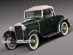3d model classic antique roadster 1929