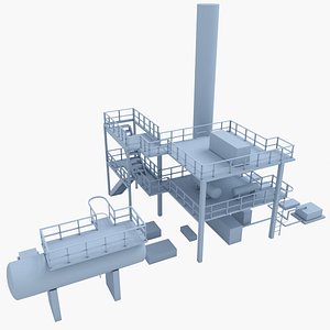 3D factory industrial buildings