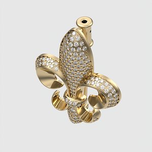 Diamond Fleur-de-Lis Brooch JDBCo