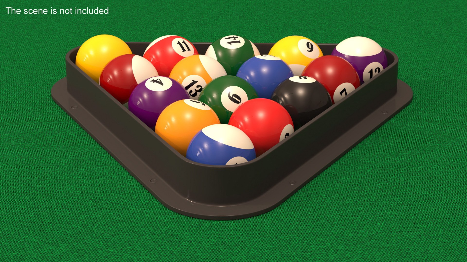 Billiard Balls Set In Triangle Rack 3D Model - TurboSquid 2250517