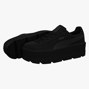 3D Puma x Fenty Cleated Creepers Black Suede model