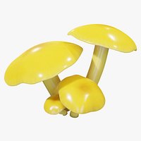 Glowing Amber Lantern Mushroom Cluster PBR