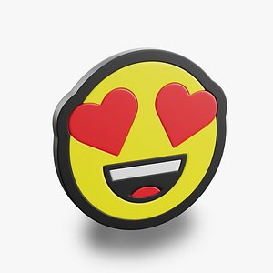 3D Smiling Face with Heart-Eyes model