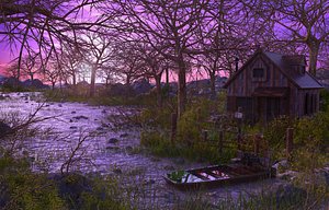 river house wood 3D model
