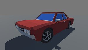 Low poly Muscle Car Coupe GAME MOBILE READY