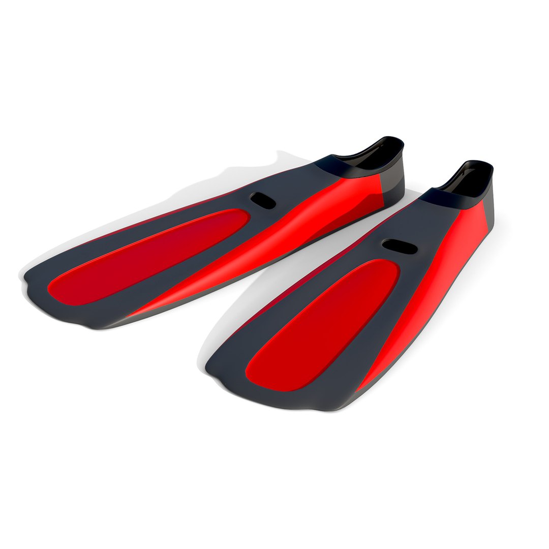 3D Dive Flippers Red - TurboSquid 2150987