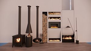 3D Collection Fireplace -B5 model