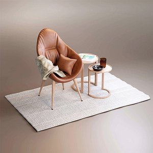 Leather Chair Set 3D model