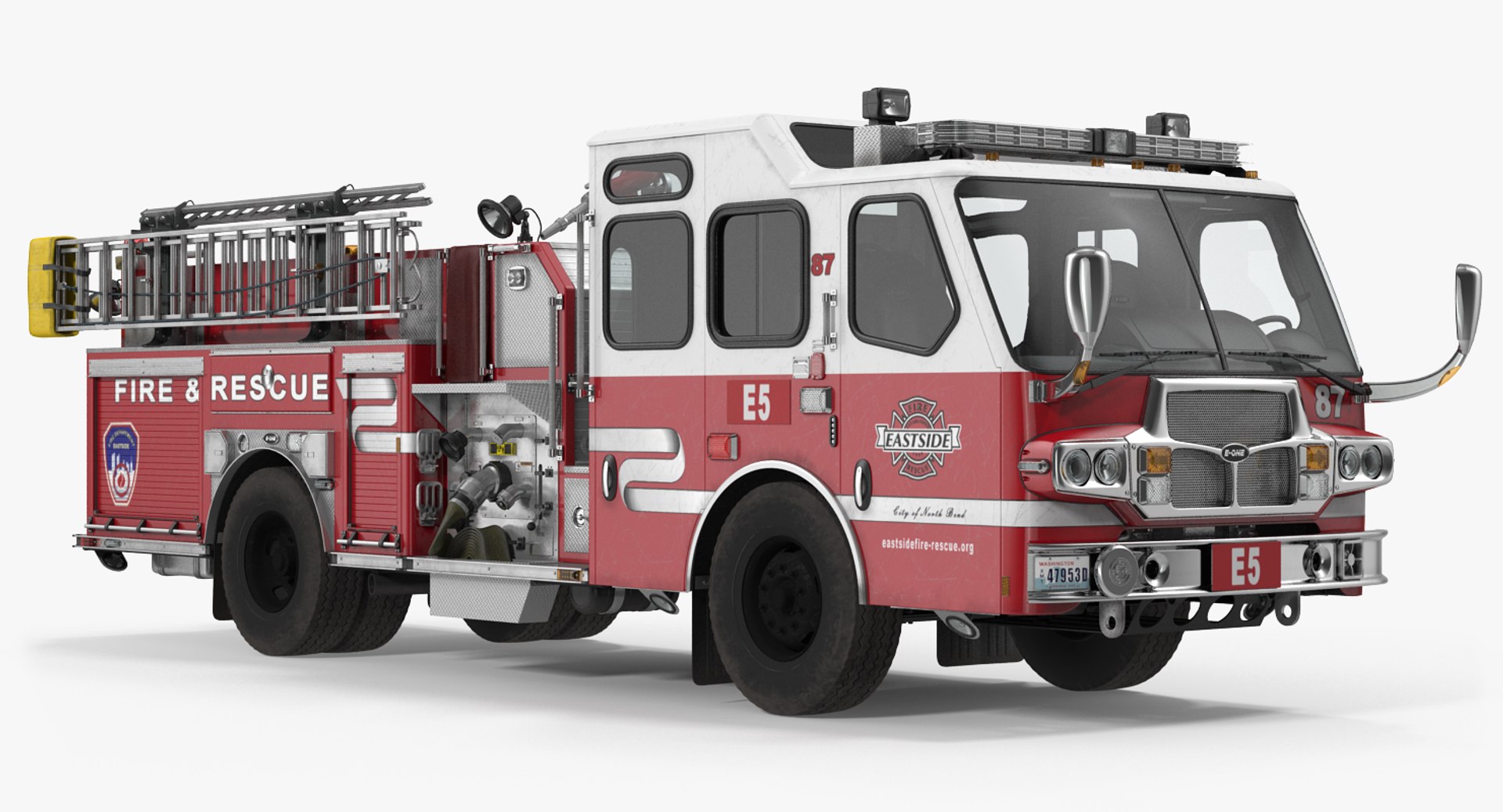 Eastside Fire Rescue E-One Quest Pumper 3D model preview