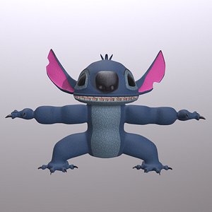 3D character alien stitch model