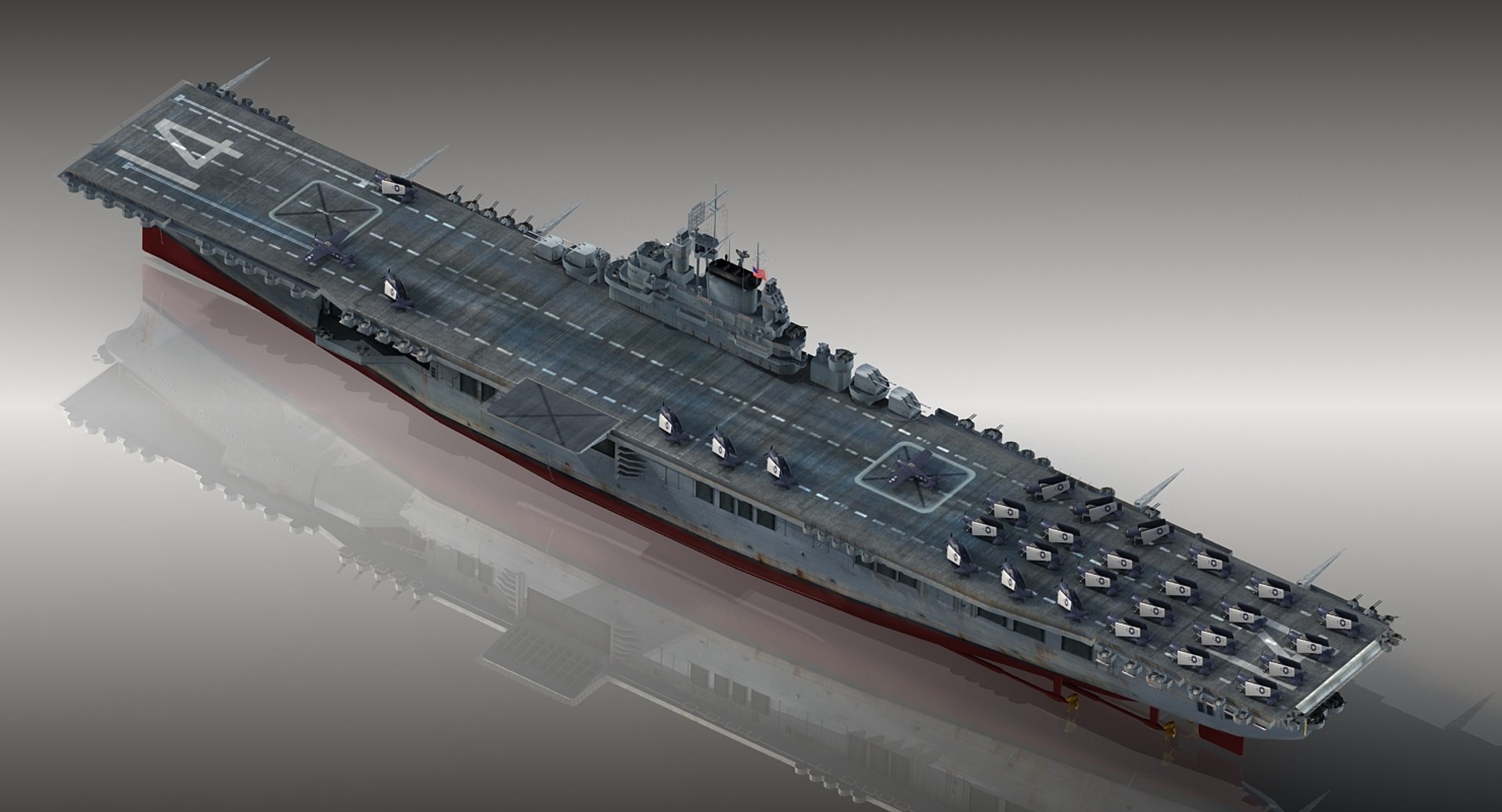 3d Uss Ticonderoga Cv-14 Cv Model - Turbosquid 1413873