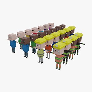 Fully Rigged Low Poly Game Characters