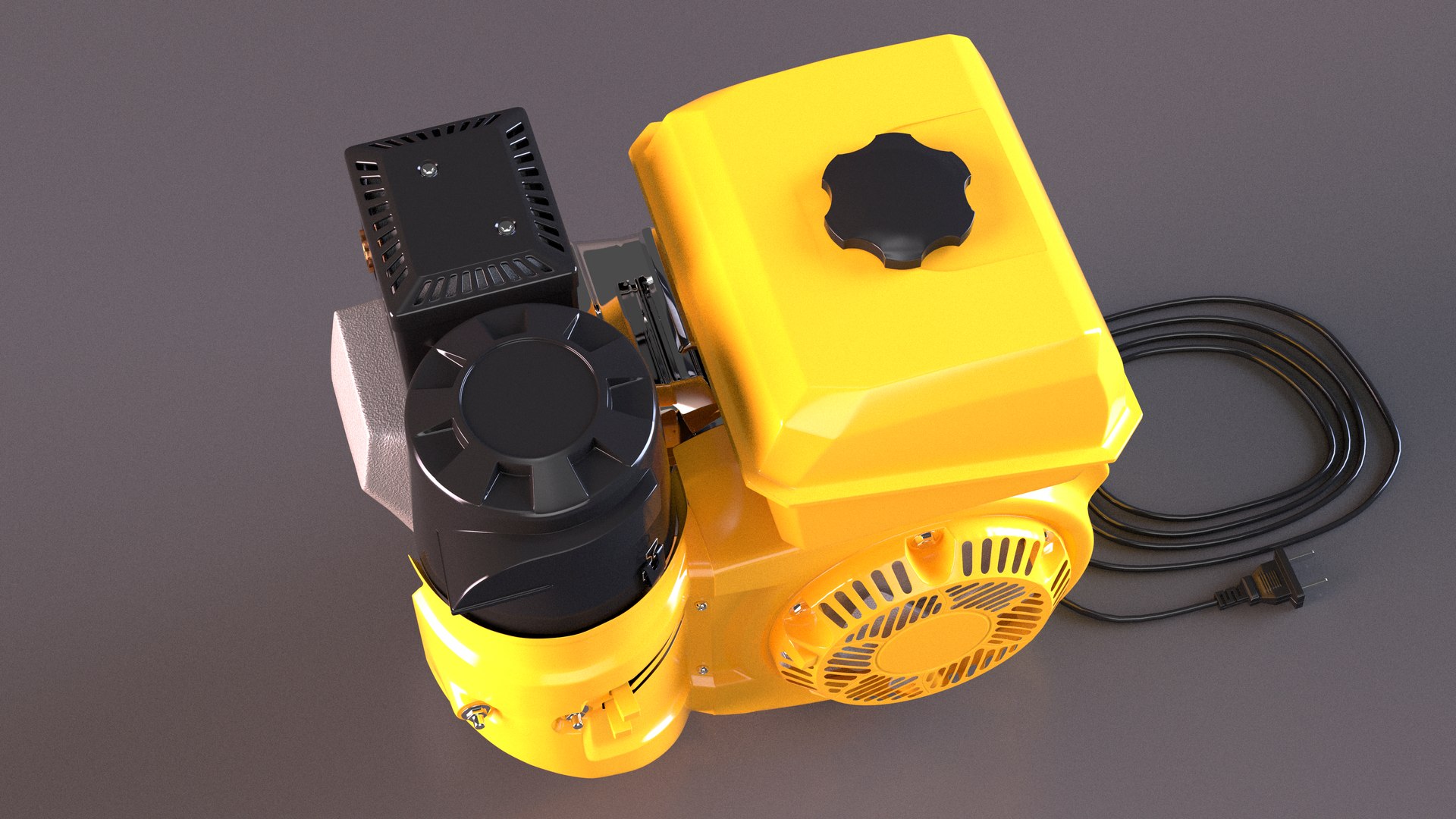 3D Single Cylinder Gasoline Engine Yellow - TurboSquid 2154641