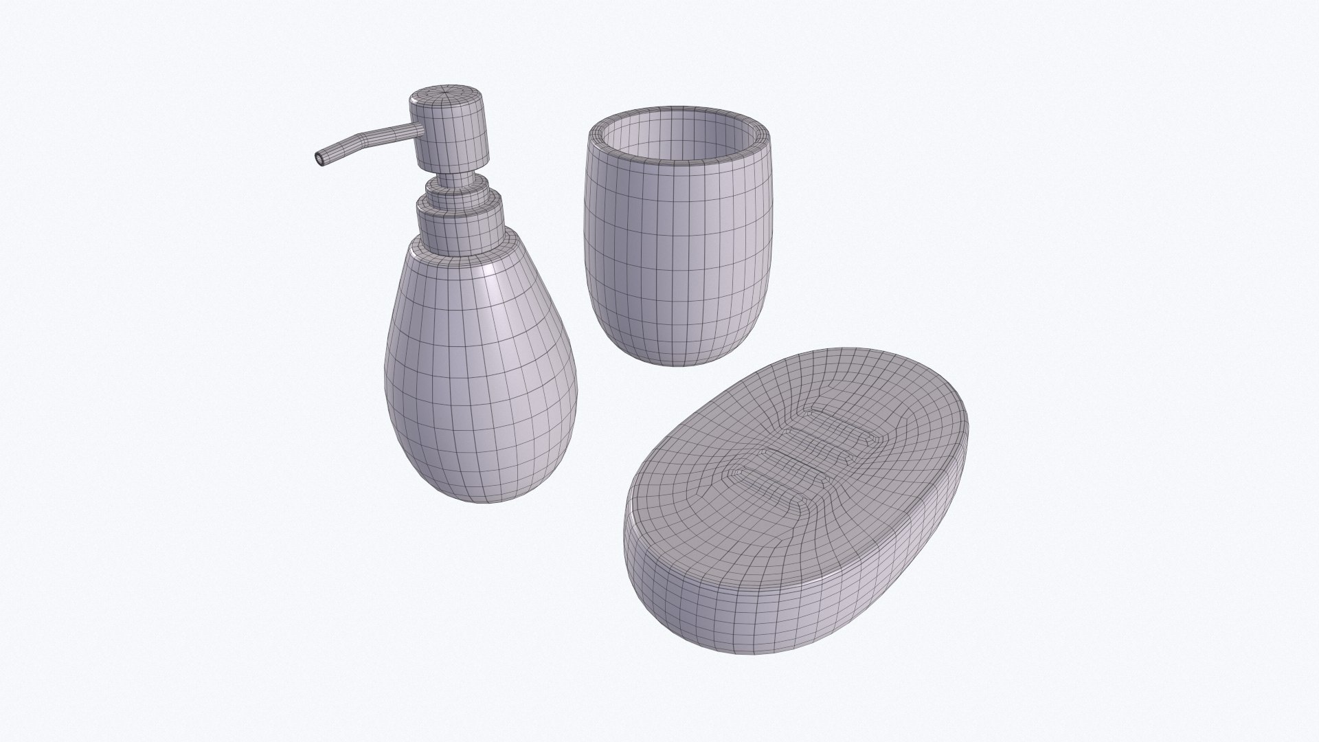 Bathroom accessories - 3 colors 3D https://p.turbosquid.com/ts-thumb/uL/DPJy5o/mW/wireframe2/png/1736600530/1920x1080/fit_q87/8a24d0e72e950865402720c5bc2b02315558a049/wireframe2.jpg