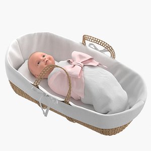 3D model realistic baby basket