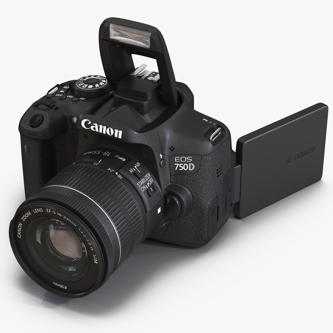Canon EOS 750D 3D model preview