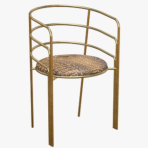 Dining Chair Gold Luxury 3D model