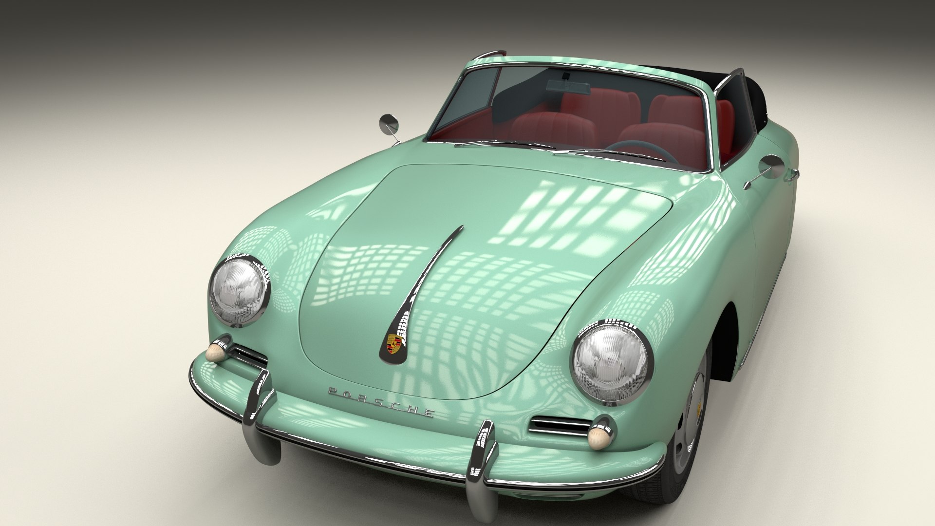 porsche 356 convertible 3d obj