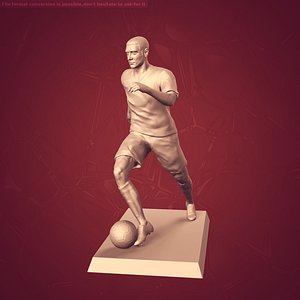 3D soccer player statue