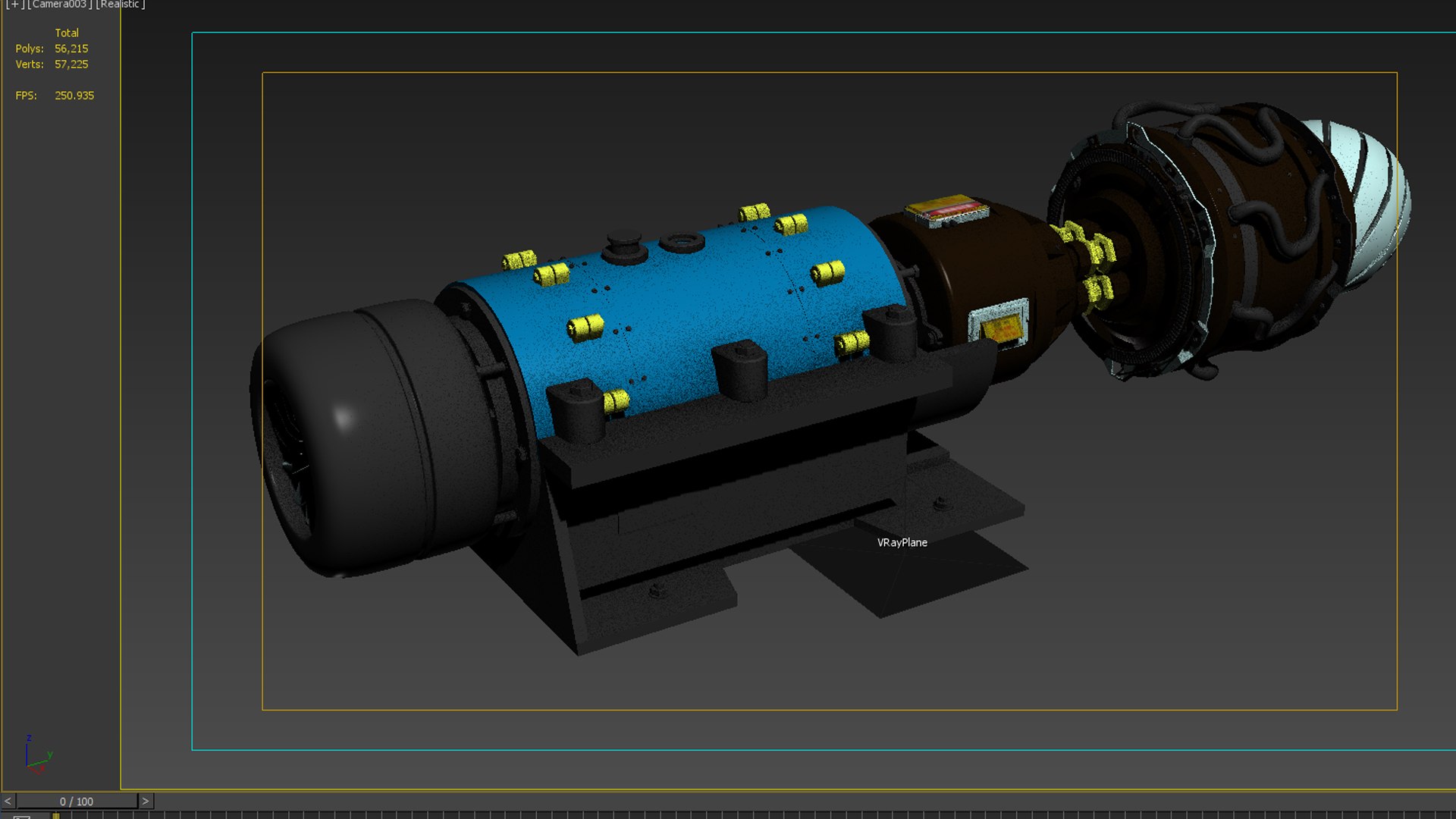 3D Turbofan Engine Falcon Supersonic Sectioned Interior Model ...