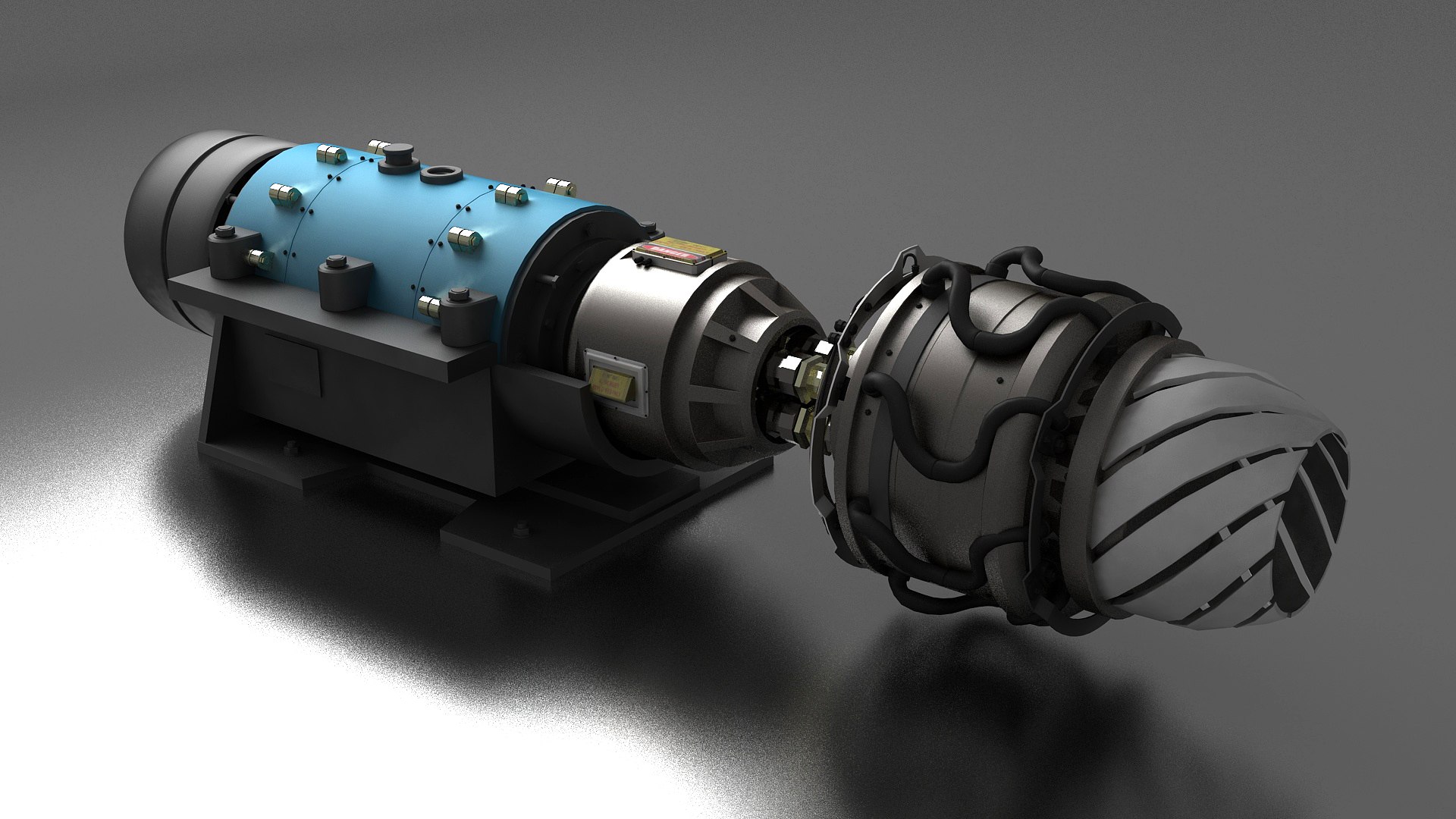 3D Turbofan Engine Falcon Supersonic Sectioned Interior Model ...