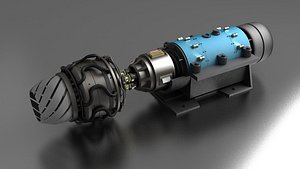 3D turbofan engine Falcon supersonic sectioned interior model