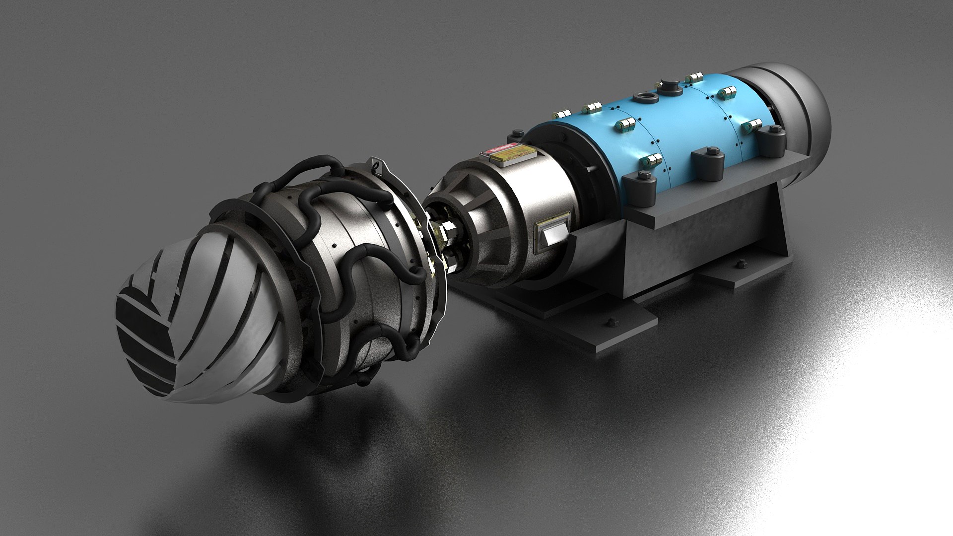 3D Turbofan Engine Falcon Supersonic Sectioned Interior Model ...