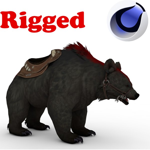 Black BEAR Rigged 3D