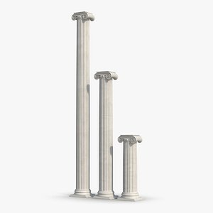 3d ionic column greco roman