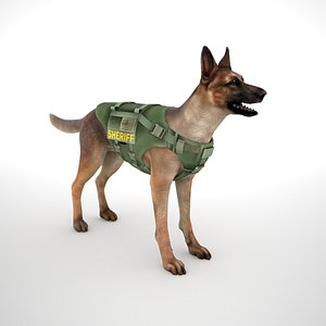 Belgian Malinois -Ballistic Vest Low Poly