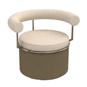 3D Custom round chair 60s style model