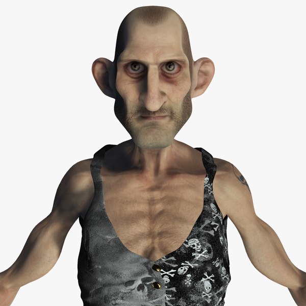 Old Thin Man Rigged Character model