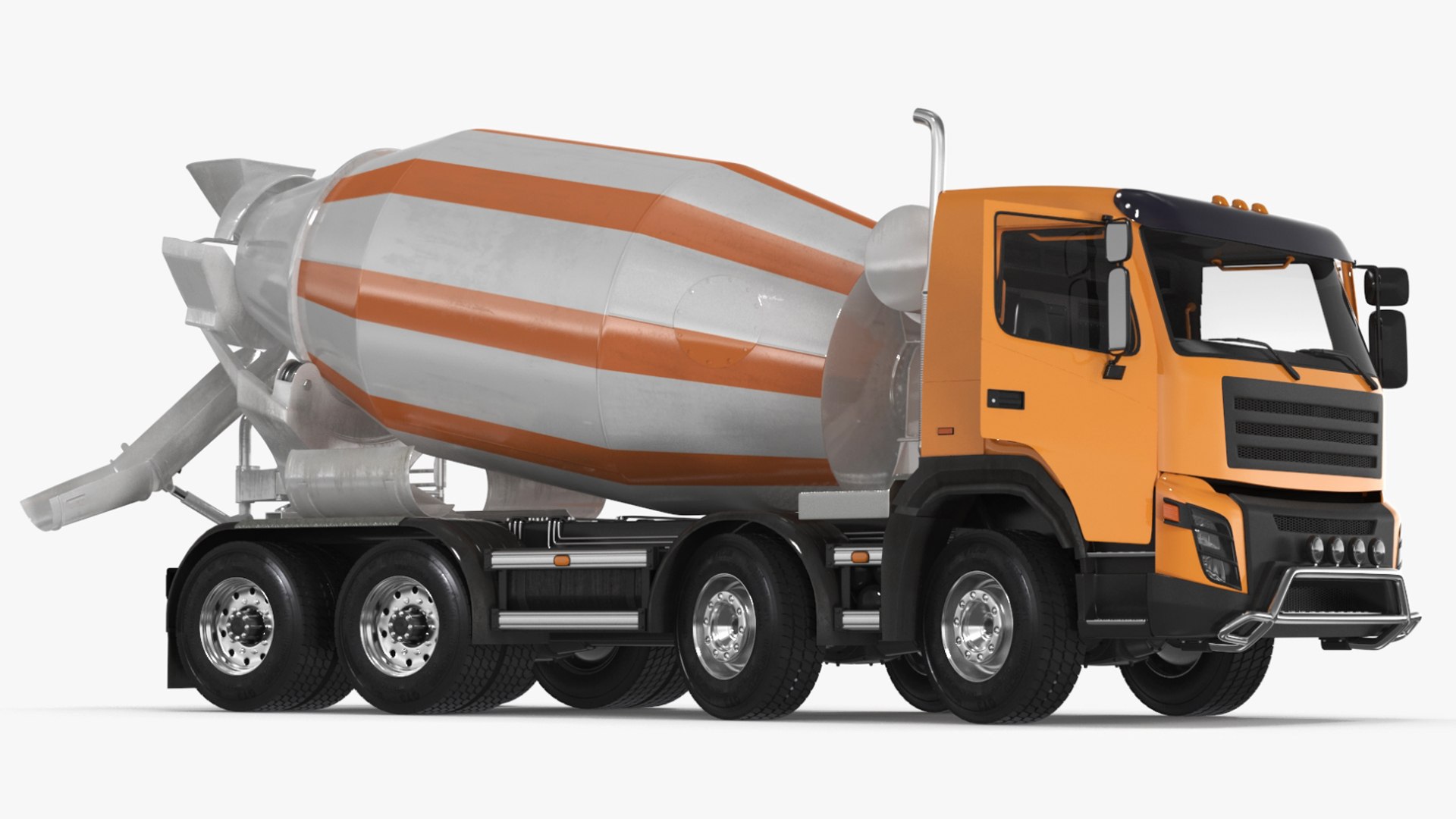 Concrete Mixer Truck Rigged for Maya 3D model preview