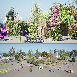 UK Trees Plants  Hedgerow 3D Model Pack