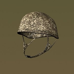 camouflaged army helmet obj