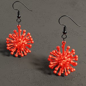 3D model coronavirus earrings jewelry printing