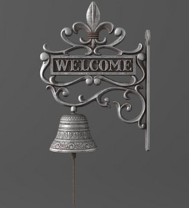 3D Garden Hanging Door Bell with Welcome model