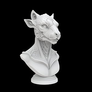 Animal Hybrid Bust 3D Print Model 3D model